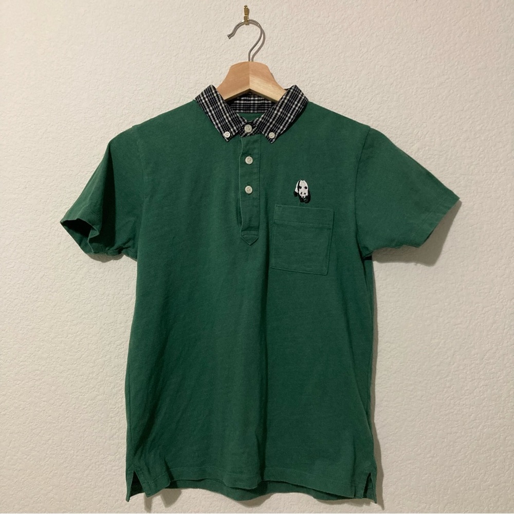 Graniph Panda Collared Polo T-Shirt (SS Size - Green, Black & White)